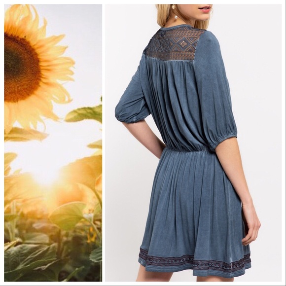 POL Softest Meadow Mineral Wash Dress - Picture 3 of 8